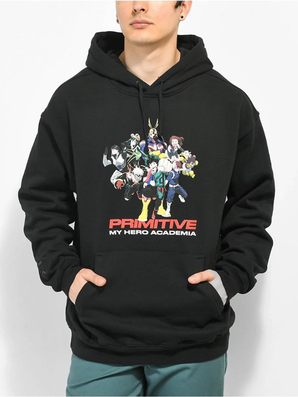 Primitive Skateboarding x My Hero Academia Men's M black pullover hoodie